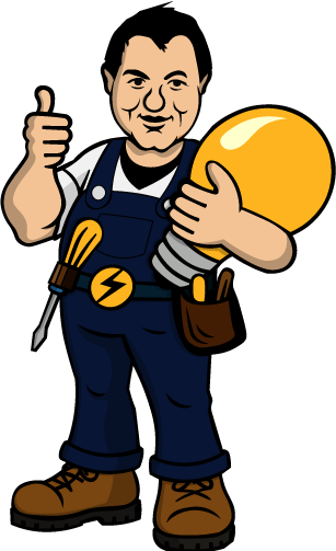 Elektrotechnik Conzelmann – Ihr Elektriker für Albstadt und Umgebung Elektrotechnik Conzelmann Logo mit Elektriker-Illustration – von Elektroinstallationen, bis zu Photovoltaik-Service in Albstadt und Umgebung